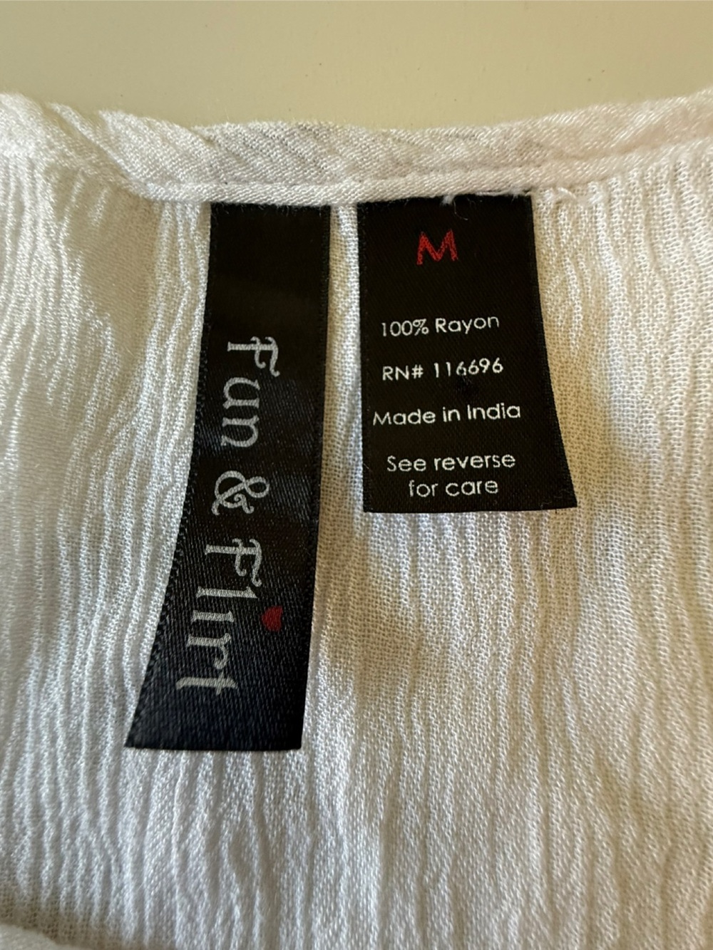 Fun & Flirt Embroidered Scoop Neck Rayon Tank Top - White with Neon Trim. Medium - Picture 6 of 7